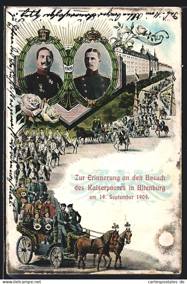 AK Altenburg / Thür., Besuch Des Kaiserpaares, Empfang Friedrich Ernst Von Sachsen-Altenburg, 19.9.1909  - Altenburg