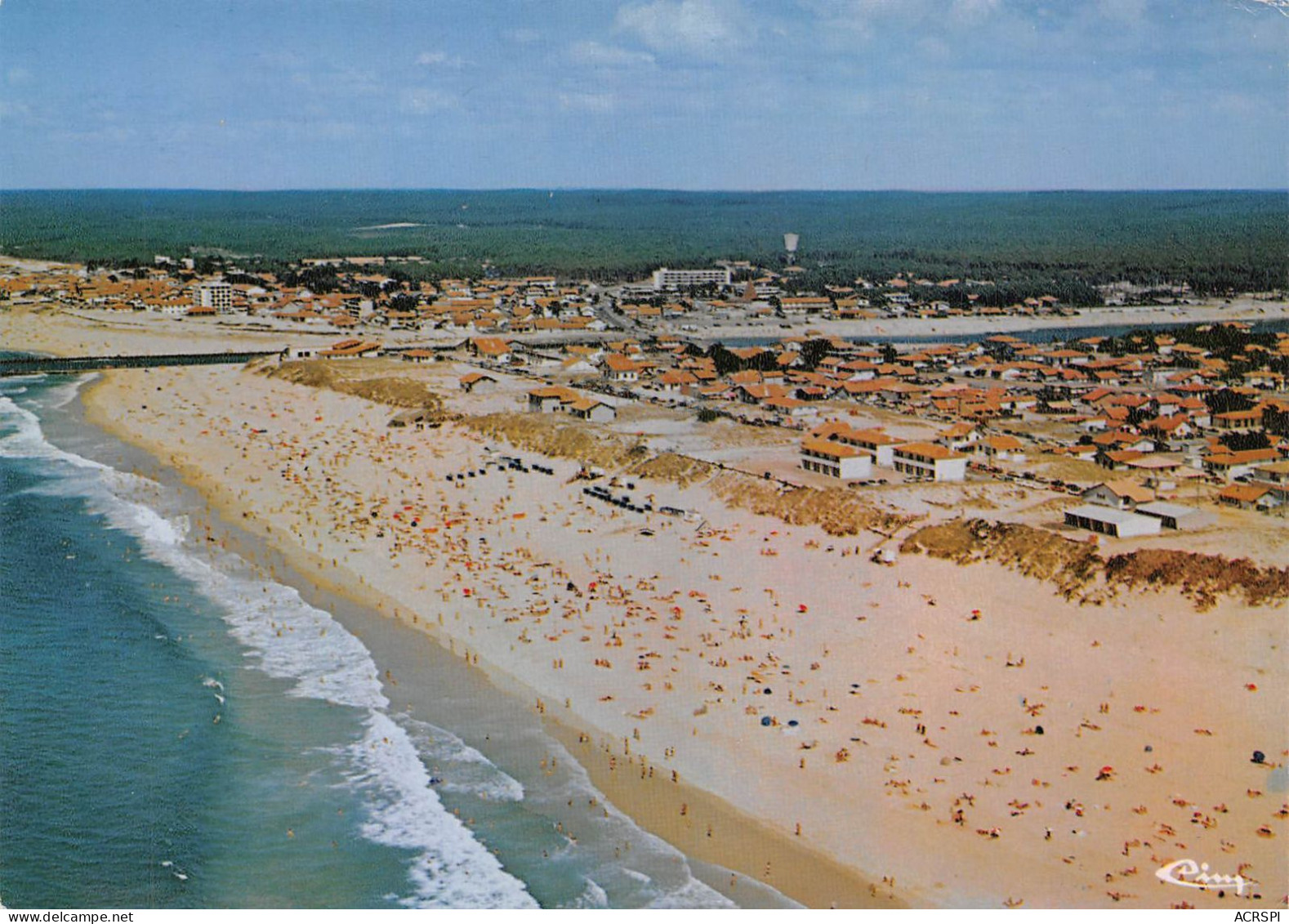 MIMIZAN PLAGE   La Plage Sud Vue Aérienne     4 (scan Recto Verso)MH2957 - Mimizan Plage