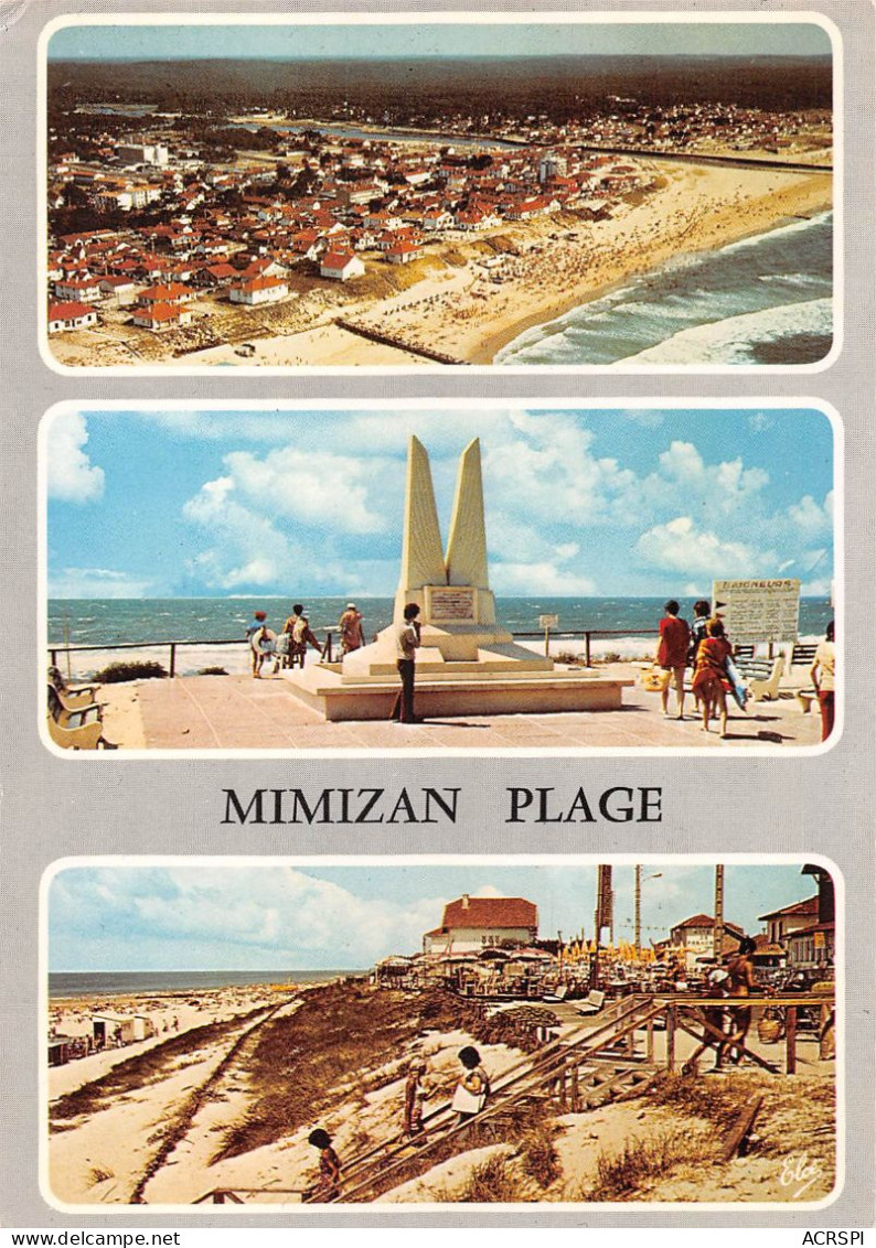 MIMIZAN   Vue Générale, Le Monument Les Ailes, Grande Plage      42 (scan Recto Verso)MH2969 - Mimizan Plage