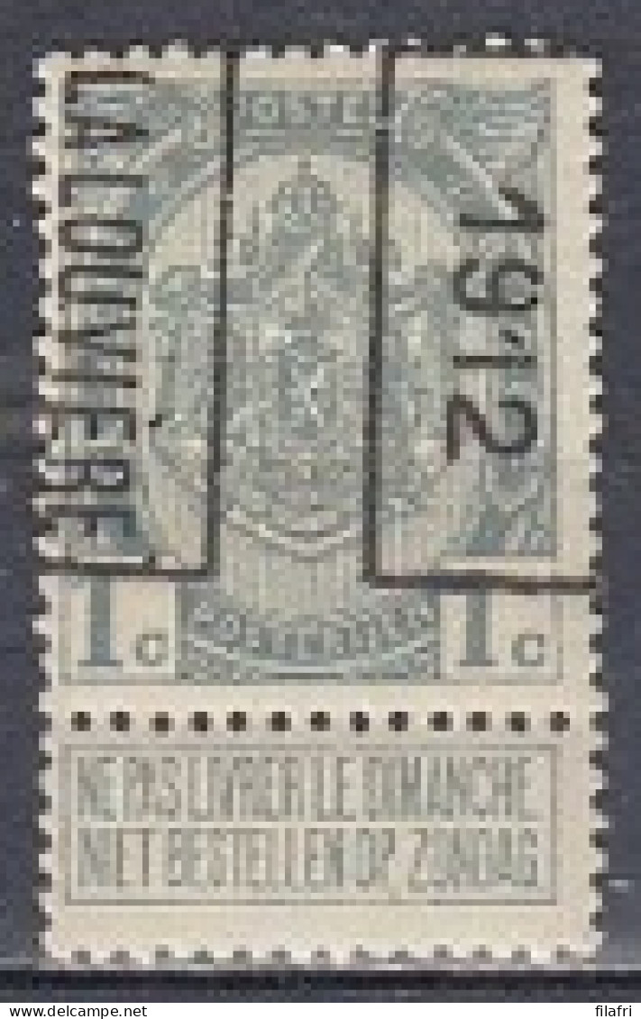 1844 Voorafstempeling Op Nr 81 - LA LOUVIERE 1912 - Positie B - Roller Precancels 1910-19