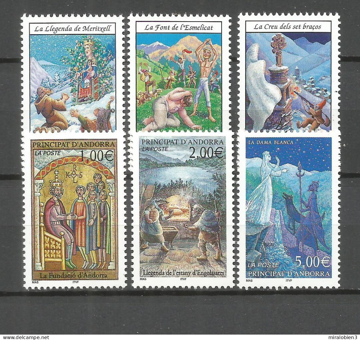 ANDORRA FRANCESA YVERT NUM. 559/564 ** SERIE COMPLETA SIN FIJASELLOS - Ungebraucht