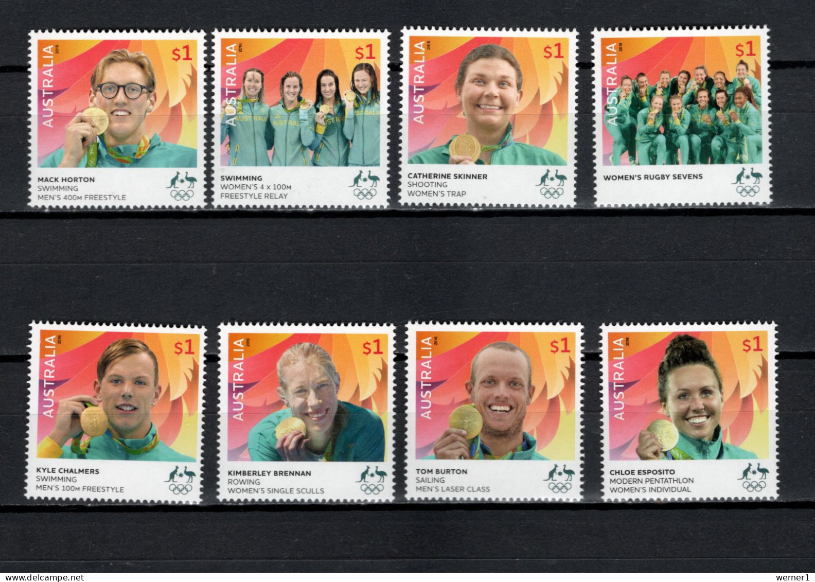 Australia 2016 Olympic Games Rio De Janeiro Set Of 8 MNH - Summer 2016: Rio De Janeiro