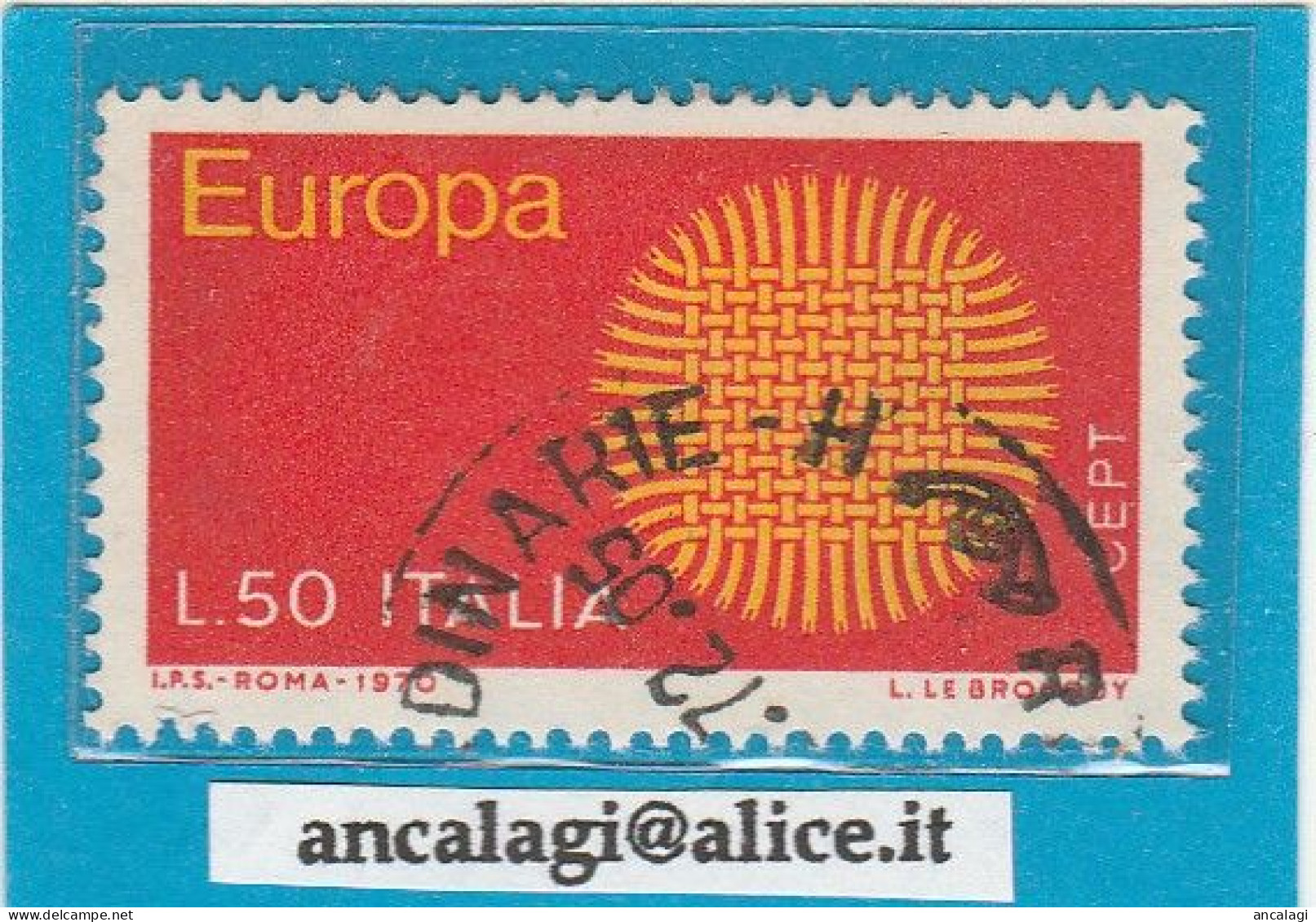 USATI ITALIA 1970 - Ref.0256 "EUROPA UNITA" 1 Val. - - 1961-70: Afgestempeld
