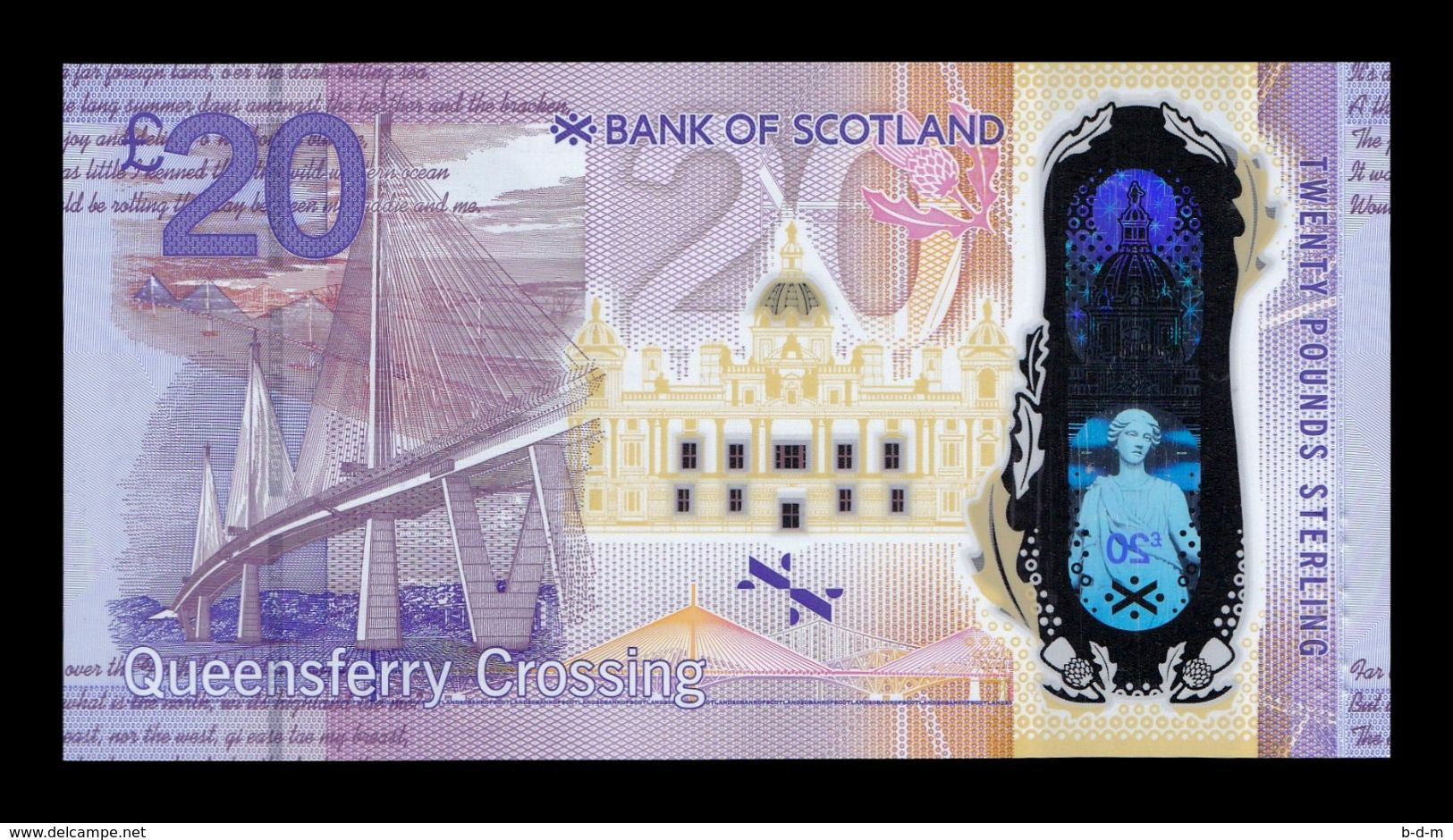 Escocia Scotland 20 Pounds Queensferry-Crossing 2019 Pick 134(2) Polymer Sc Unc - 20 Pounds