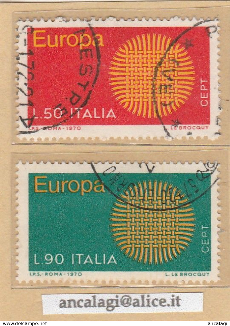 USATI ITALIA 1970 - Ref.0256B "EUROPA UNITA" Serie Di 2 Val. - - 1961-70: Oblitérés