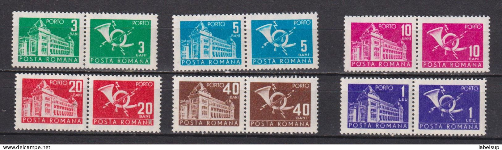 Lot De Timbres Taxes Neufs** De Roumanie De 1967 YT 127 à 132 MI 107 à 112 MNH - Neufs