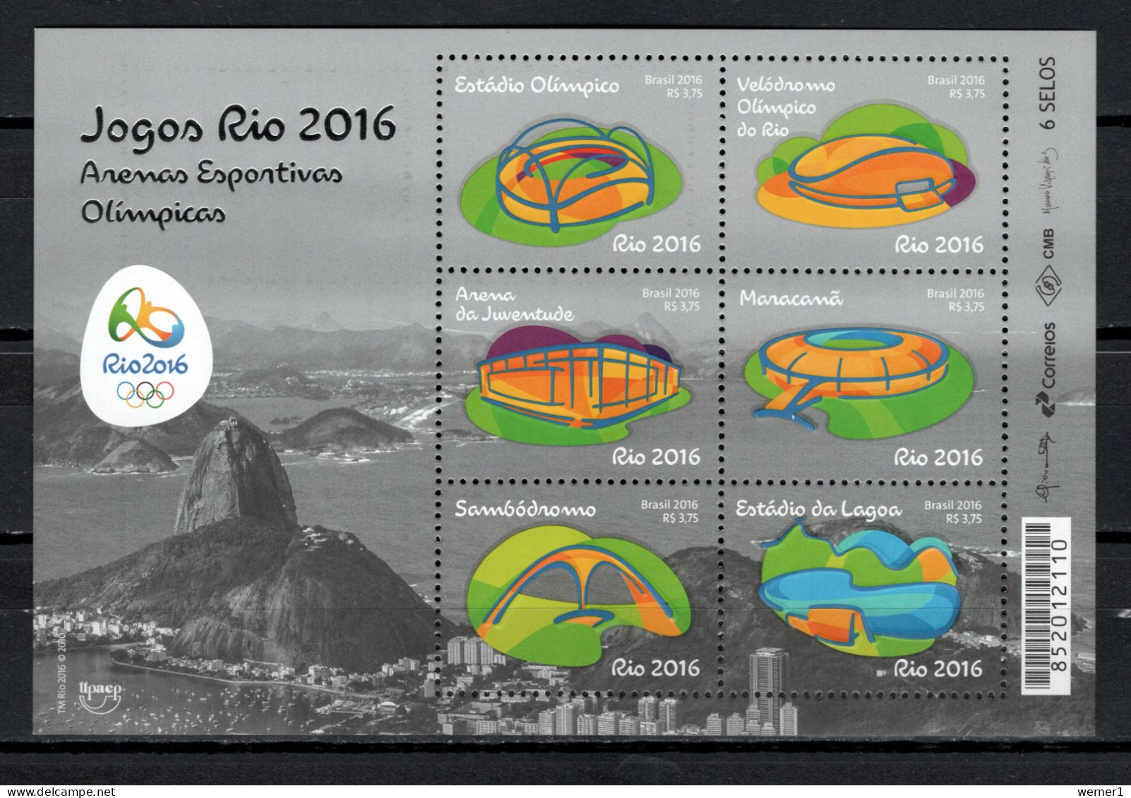 Brazil 2016 Olympic Games Rio De Janeiro S/s MNH - Summer 2016: Rio De Janeiro