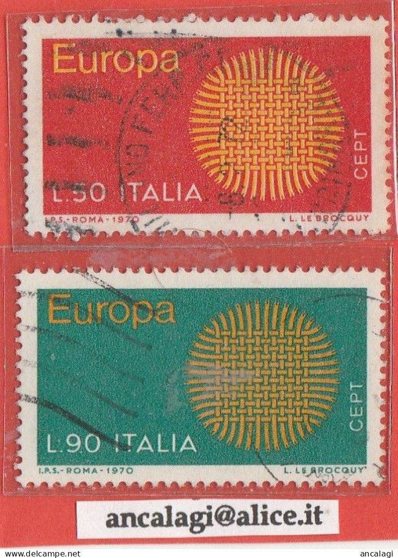 USATI ITALIA 1970 - Ref.0256D "EUROPA UNITA" Serie Di 2 Val. - - 1961-70: Oblitérés