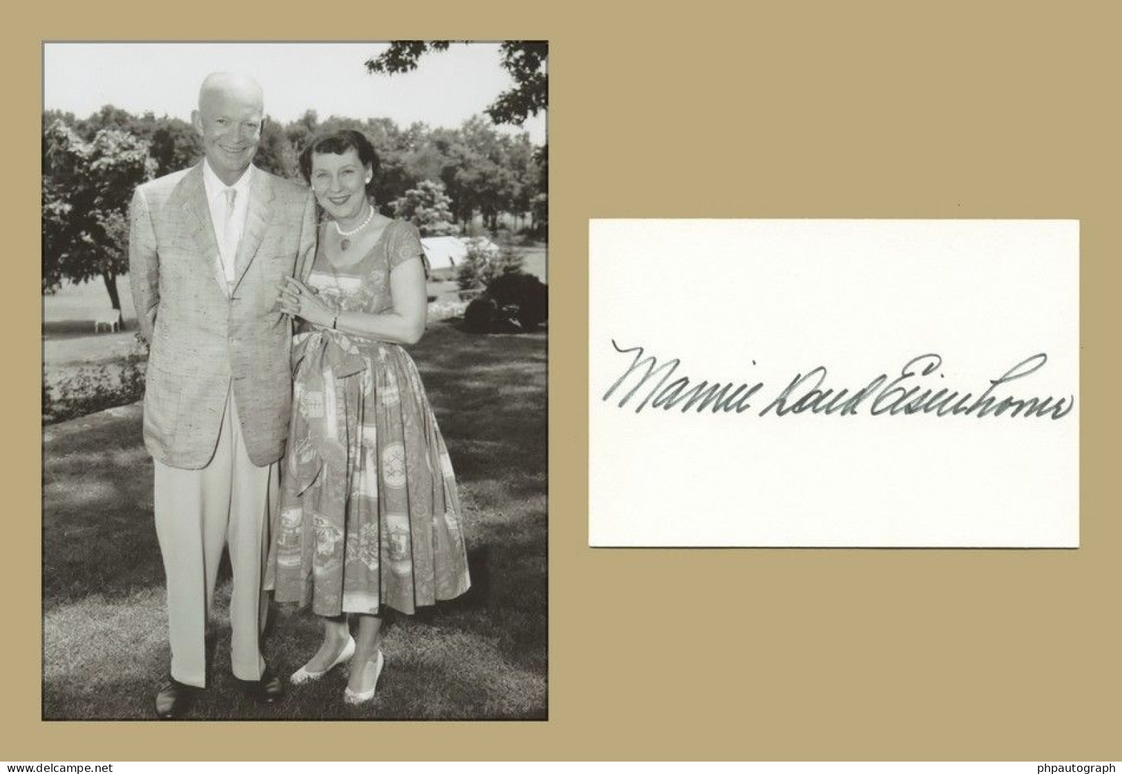 Mamie Eisenhower (1896-1979) - Première Dame Des USA - Carte Signée + Photo - Politisch Und Militärisch