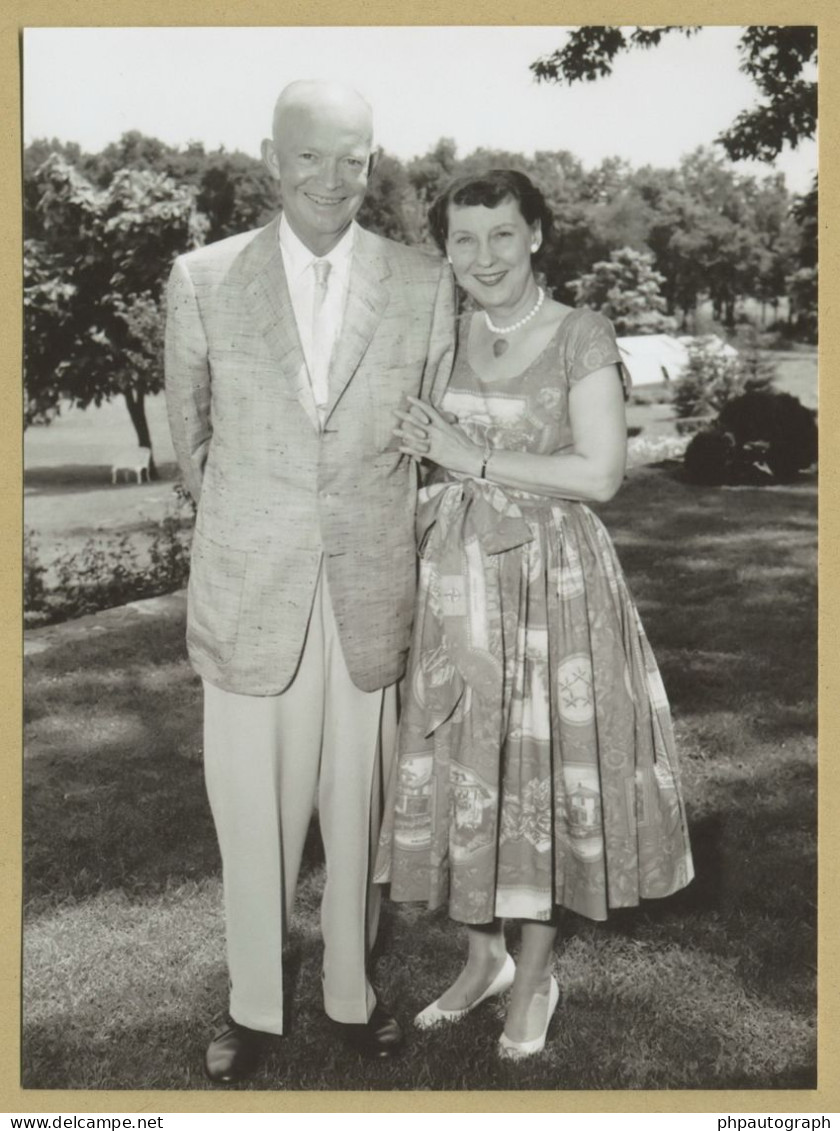 Mamie Eisenhower (1896-1979) - Première Dame Des USA - Carte Signée + Photo - Político Y Militar