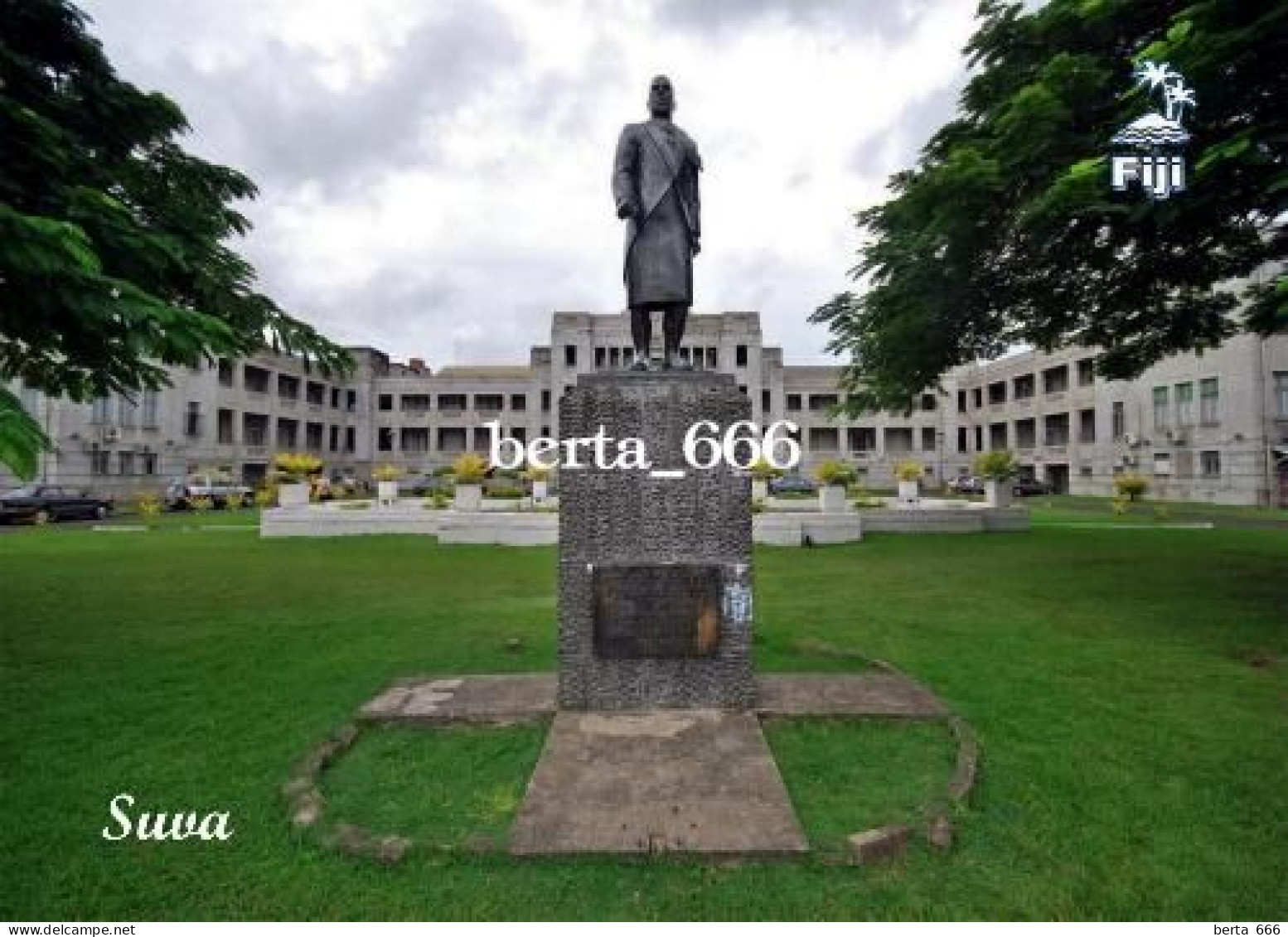 Fiji Islands Suva Lala Sukuna Statue New Postcard - Fidji