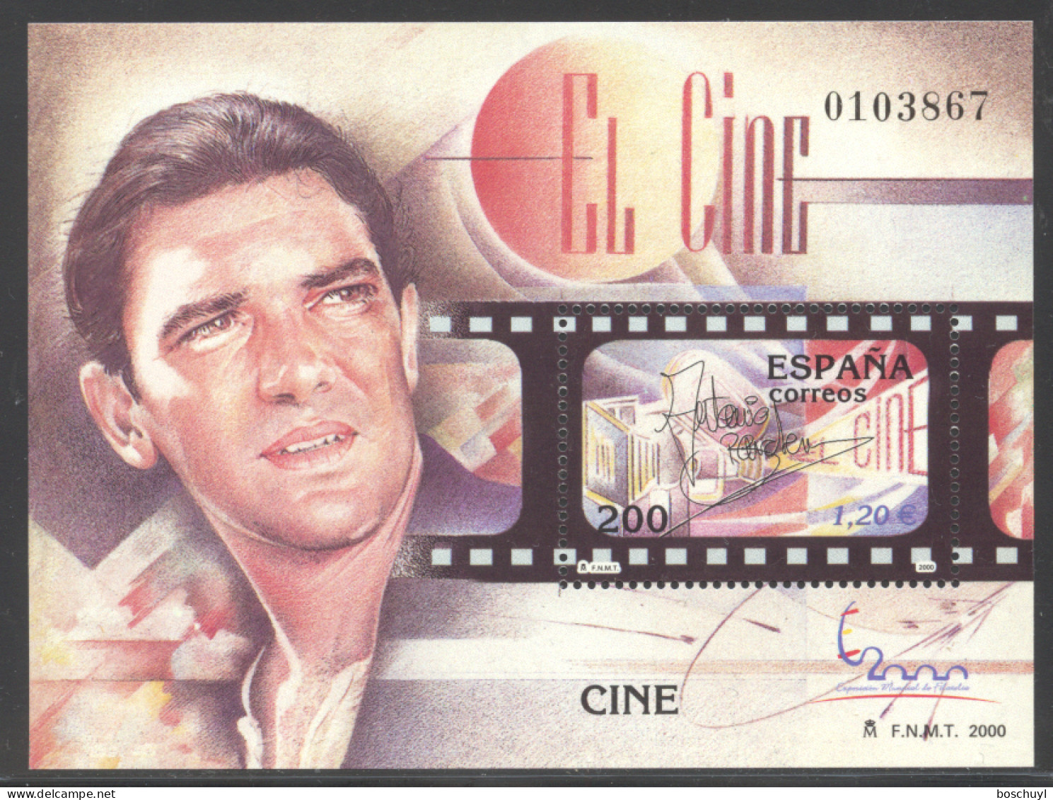 Spain, 2000, Film, Movies, Cinema, Antonio Banderas, Actor, MNH, Michel Block 88 - Ungebraucht