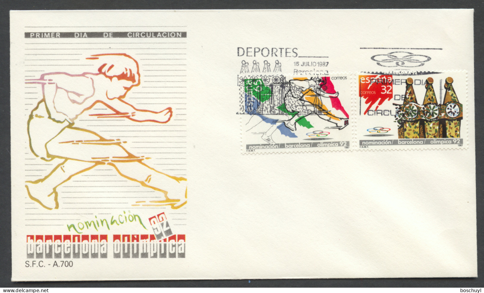 Spain, 1987, Olympic Summer Games Barcelona, Sports, Running, FDC, Michel 2789-2790 - FDC