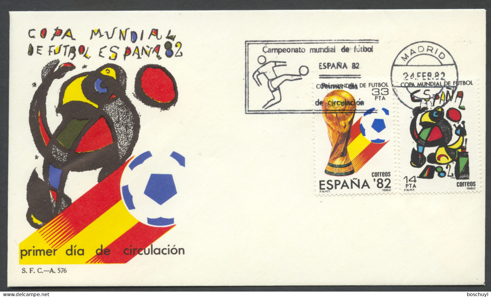 Spain, 1982, Soccer World Cup Spain, Football, Sports, FDC, Michel 2532-2533 - FDC