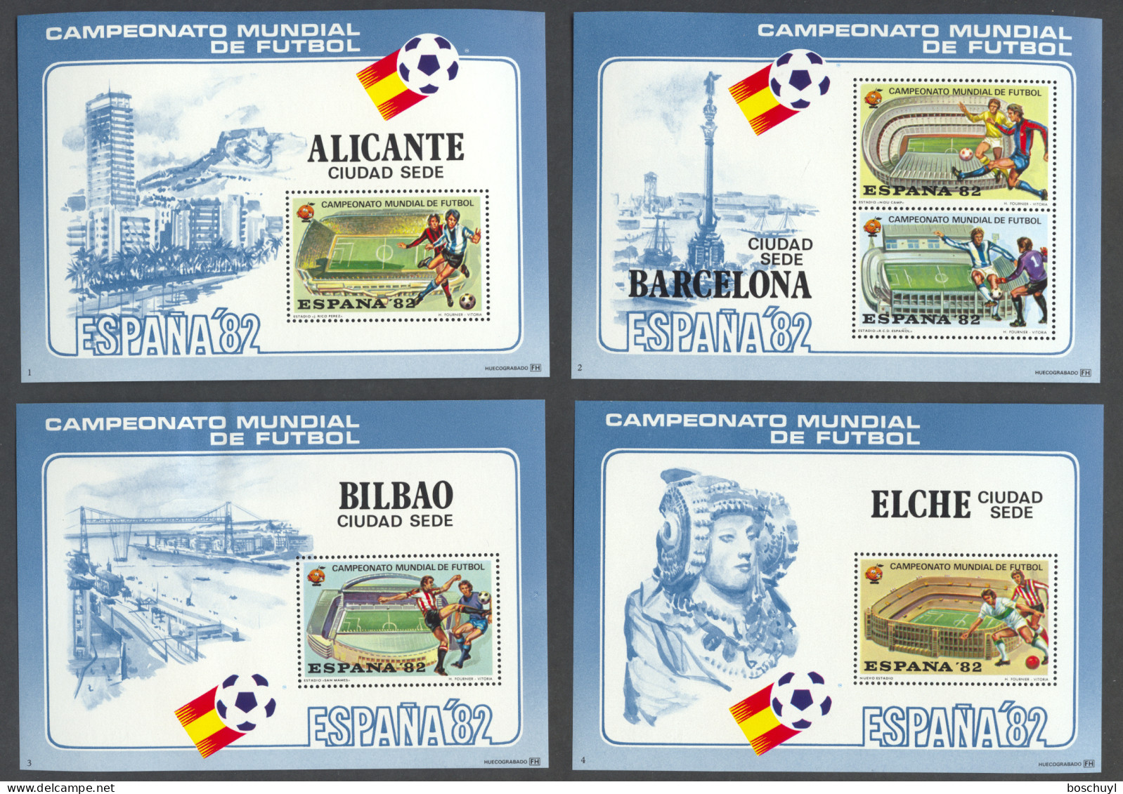 Spain, 1982, Soccer World Cup Spain, Football, Sports, Espana Exhibition, Cinderella Sheets, MNH - Feuillets Souvenir