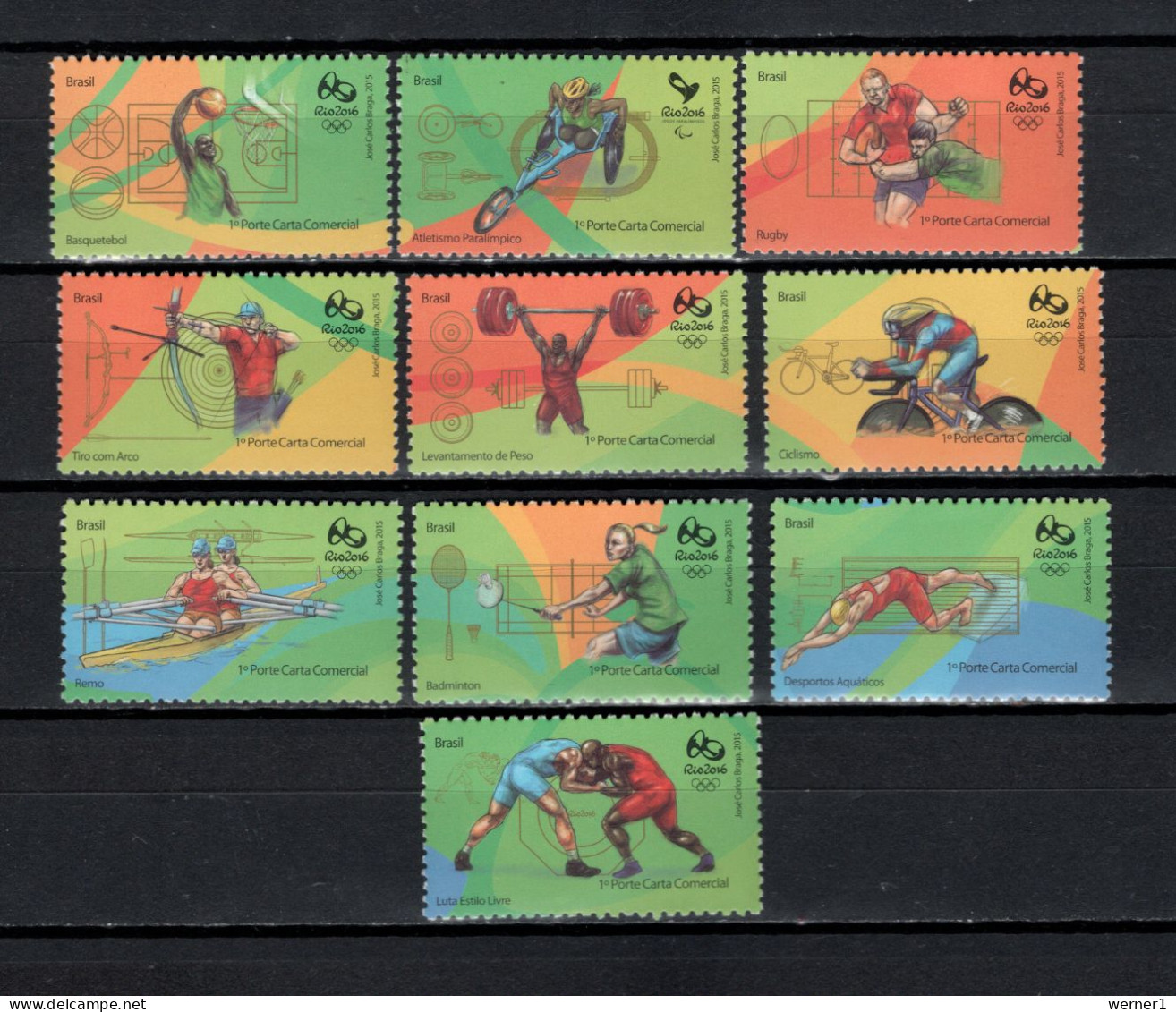 Brazil 2015 Olympic Games Rio De Janeiro 10 Stamps MNH - Verano 2016: Rio De Janeiro