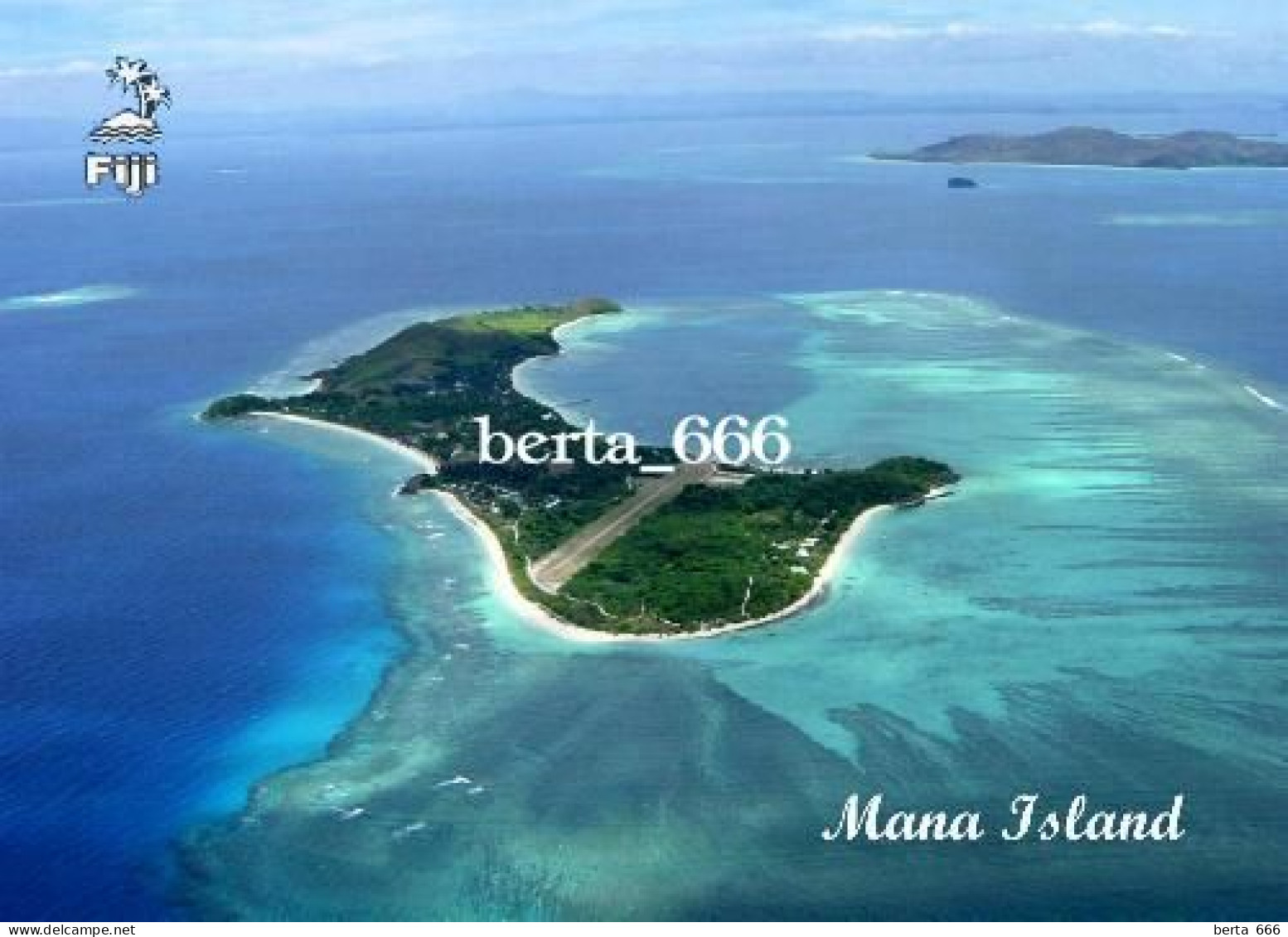 Fiji Islands Mana Island Aerial View New Postcard - Fidji