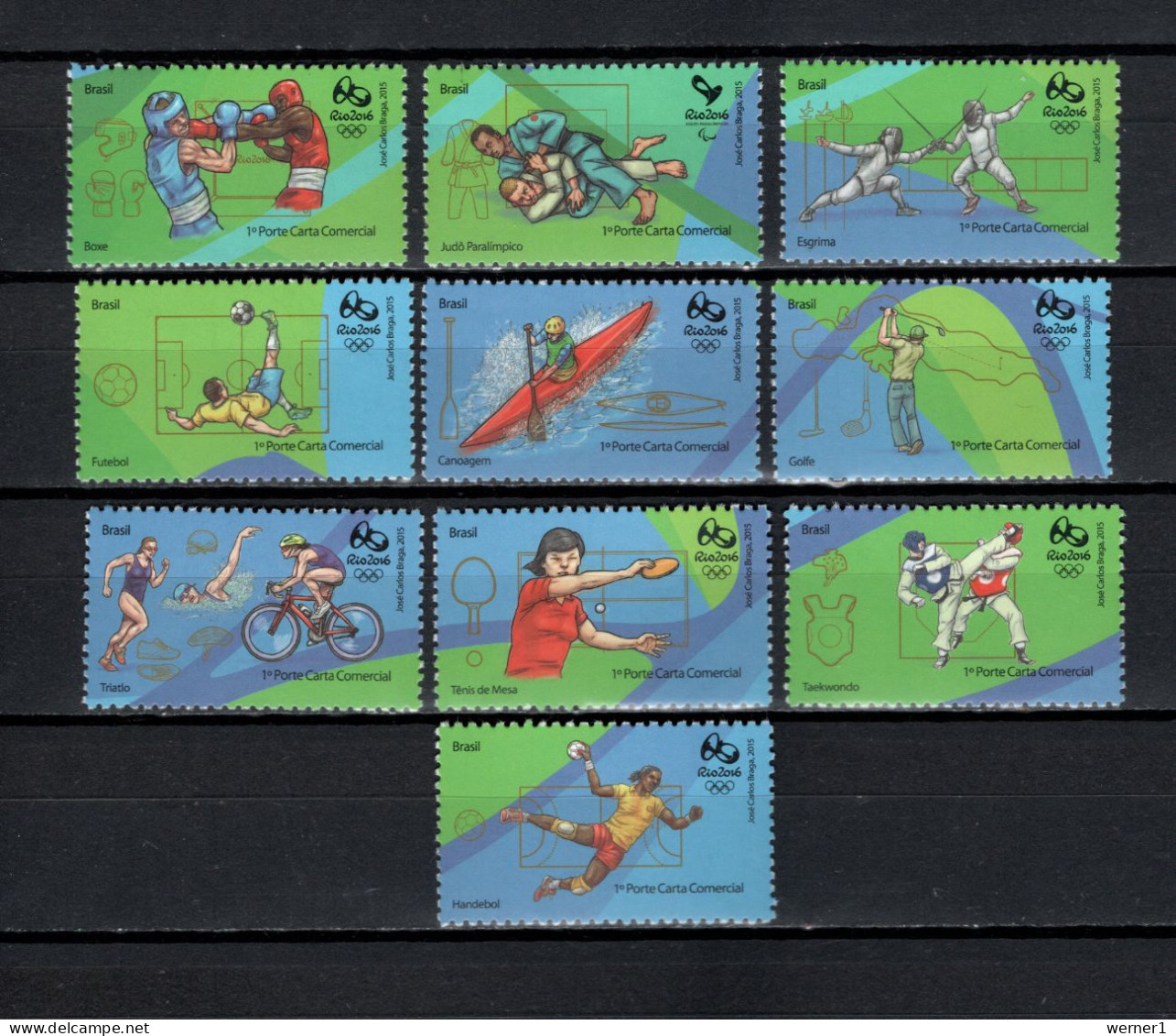 Brazil 2015 Olympic Games Rio De Janeiro 10 Stamps MNH - Verano 2016: Rio De Janeiro