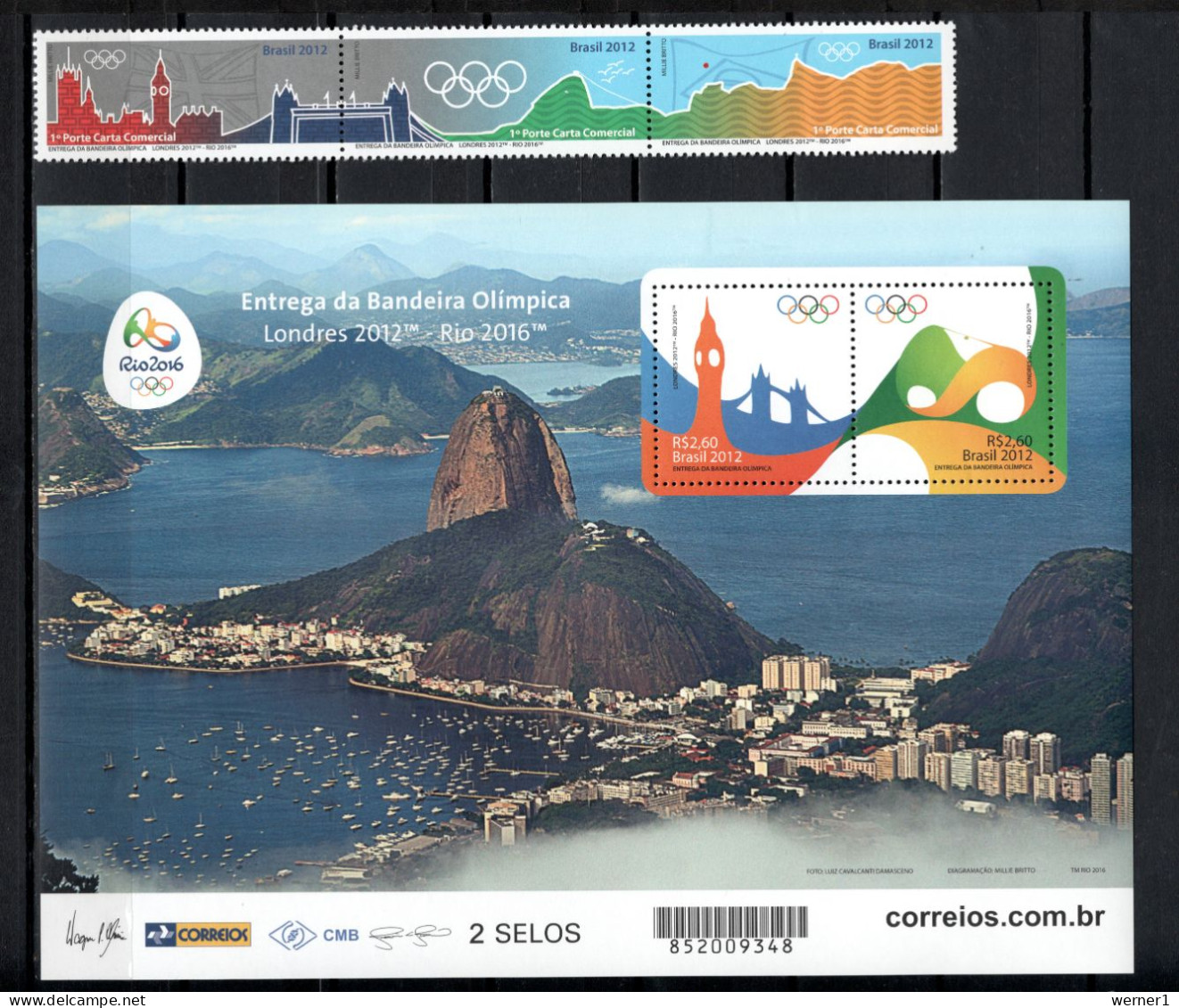 Brazil 2015 Olympic Games Rio De Janeiro Set Of 3 + S/s MNH - Summer 2016: Rio De Janeiro