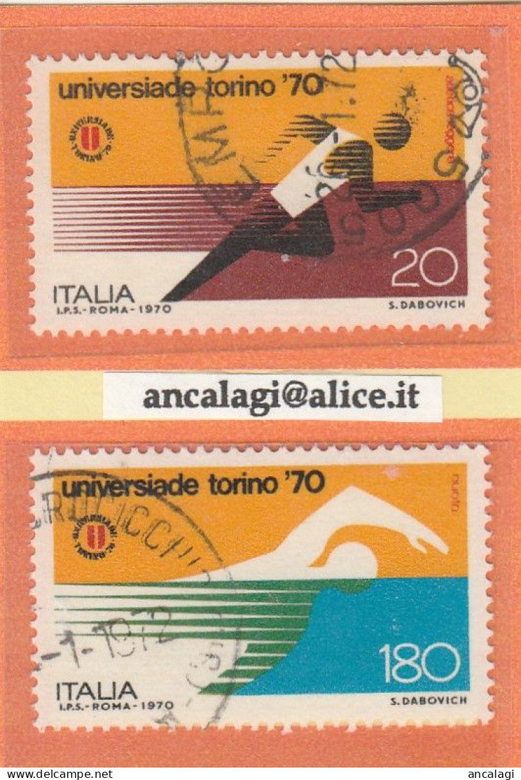 USATI ITALIA 1970 - Ref.0258B "UNIVERSIADI, TORINO" Serie Di 2 Val. - - 1961-70: Oblitérés