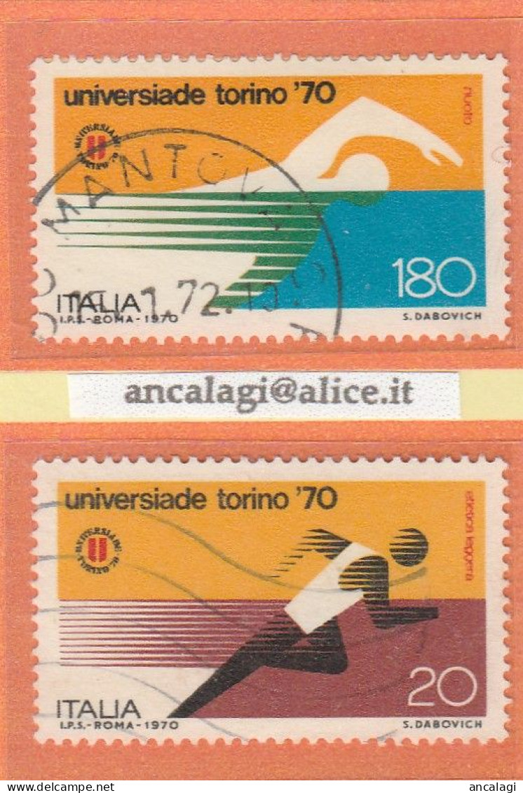 USATI ITALIA 1970 - Ref.0258C "UNIVERSIADI, TORINO" Serie Di 2 Val. - - 1961-70: Oblitérés