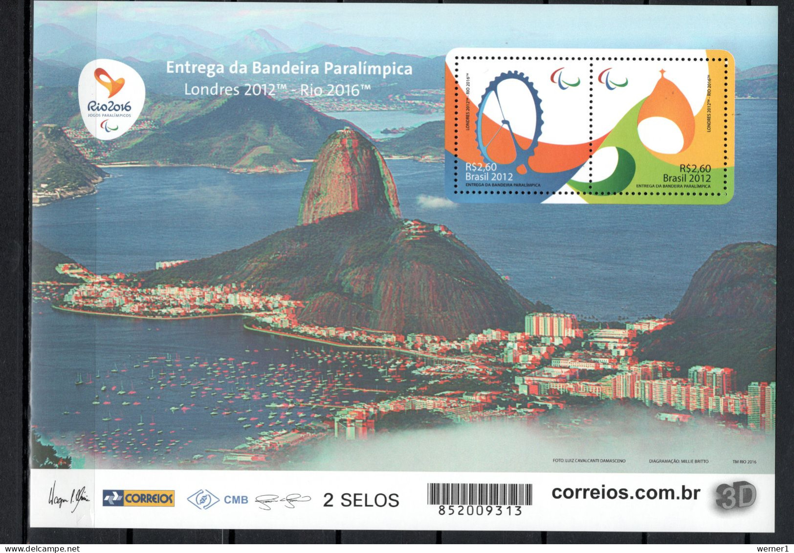 Brazil 2015 Olympic Games And Paralympic Games Rio De Janeiro 2 Special Issues In 3D In Folder MNH - Estate 2016: Rio De Janeiro