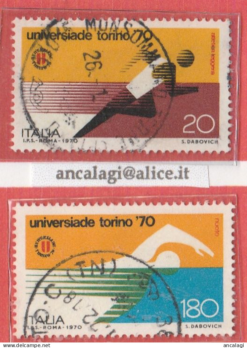 USATI ITALIA 1970 - Ref.0258D "UNIVERSIADI, TORINO" Serie Di 2 Val. - - 1961-70: Afgestempeld