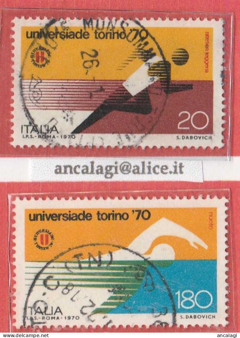 USATI ITALIA 1970 - Ref.0258D "UNIVERSIADI, TORINO" Serie Di 2 Val. - - 1961-70: Oblitérés