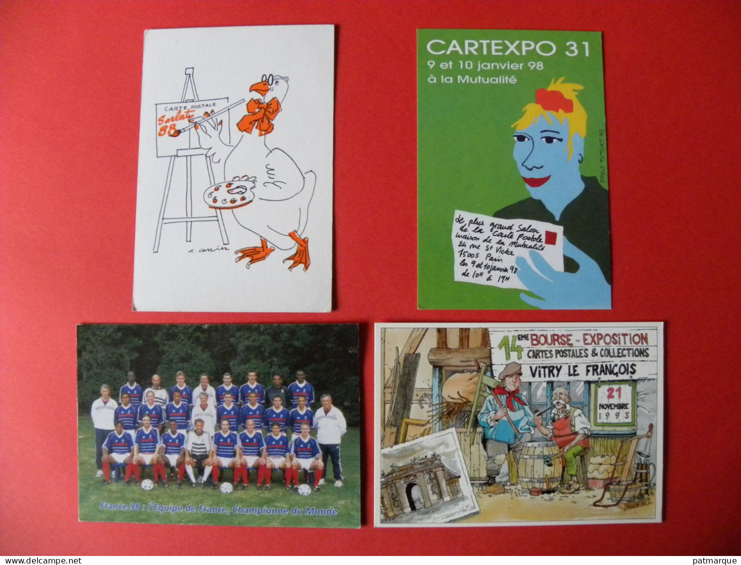 Paris - Cartexpo 31 - Sarlat 88 - France 98 - Vitri Le François  - Lot De 4 Cartes - Sammlerbörsen & Sammlerausstellungen