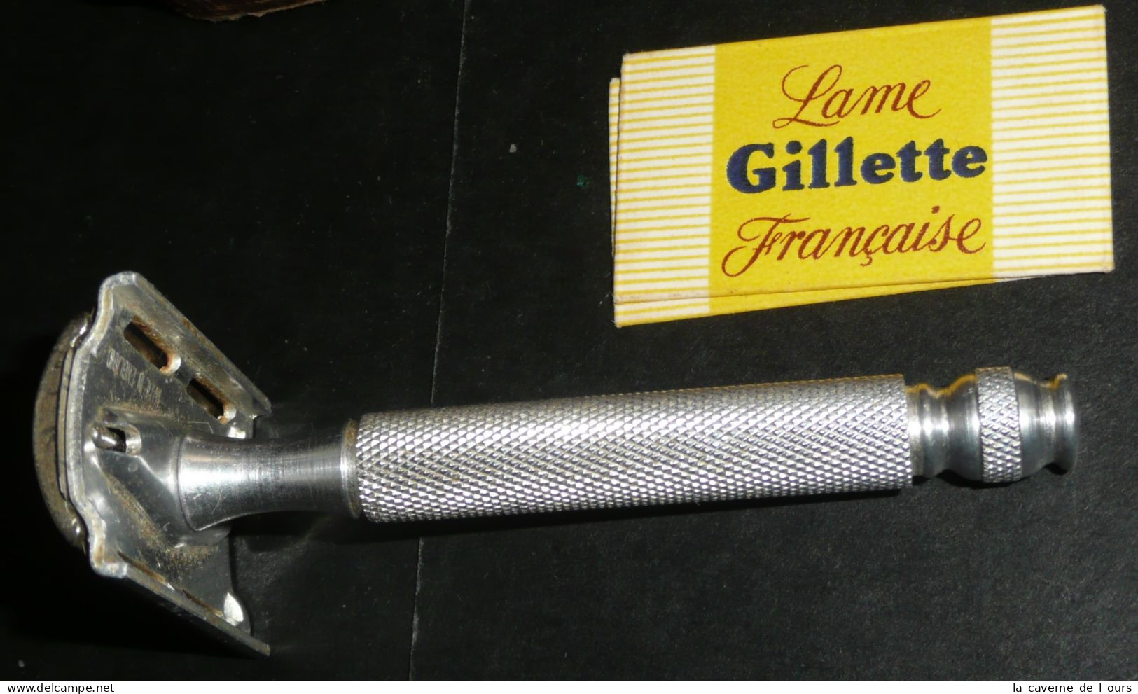 Rare Coffret Rasage De Voyage. Gillette England, Rasoir à Main Aluminium, Barber Shop Safety Razor - Accesorios