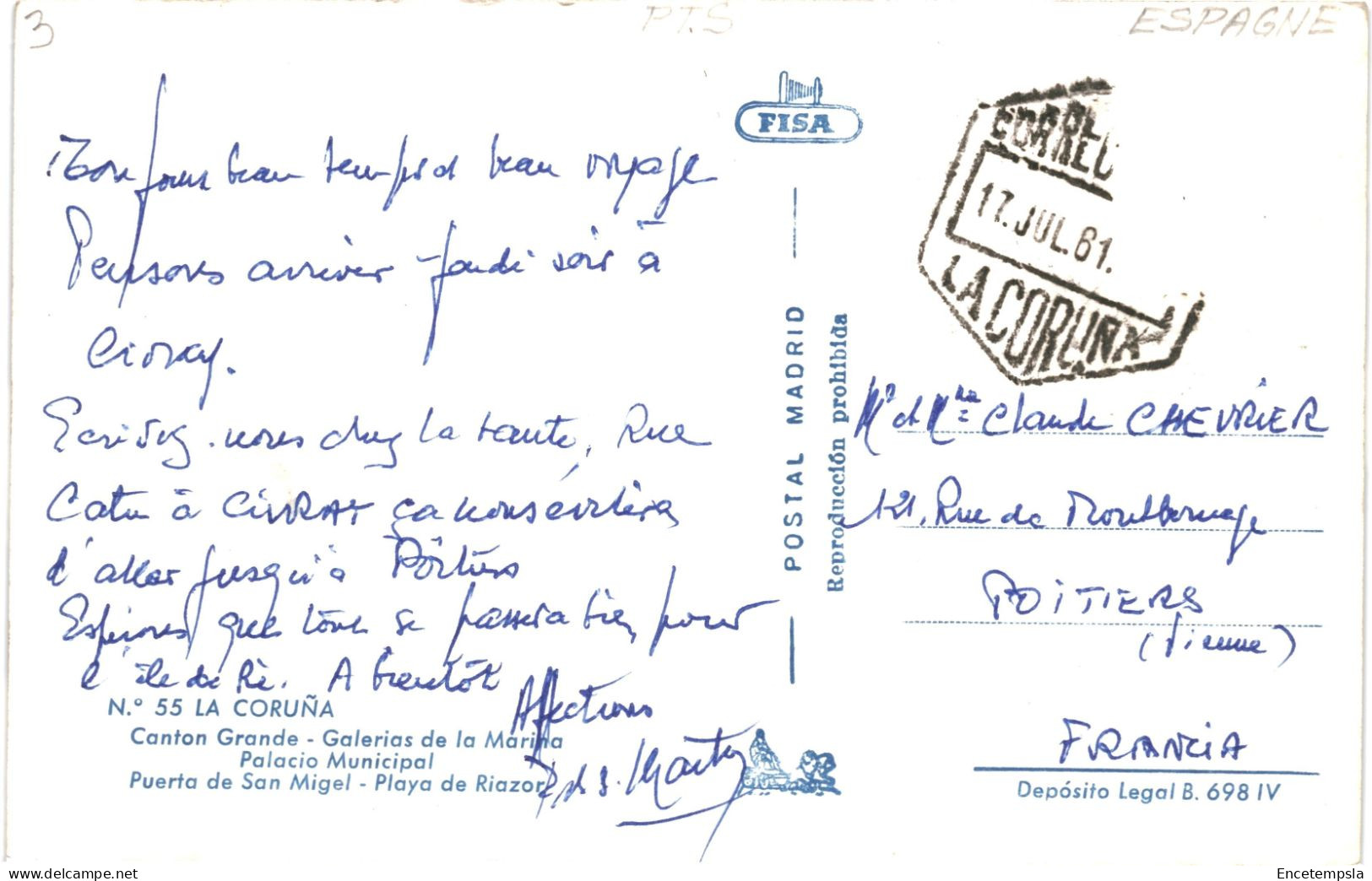 CPSM Carte Postale Espagne La Coruña Multi Vues 1961 VM79271 - La Coruña