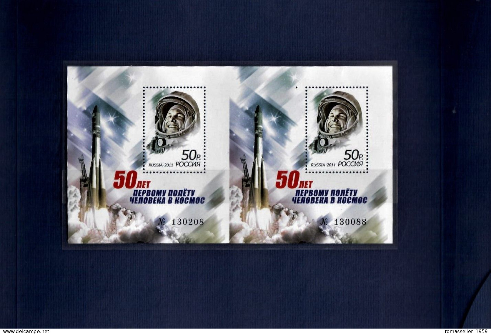 RUSSIA 2011.Rare Booklet .Horizontal Pare S/s Gagarin "50 Years Of The First Manned Flight Into Space".MNH** - Other & Unclassified