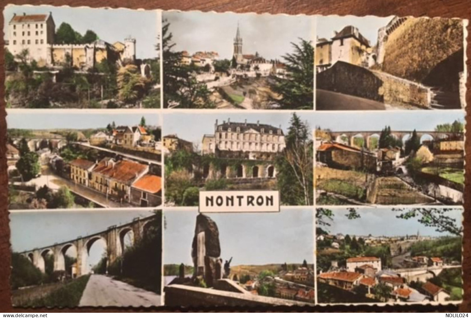 CPSM Multivues, 24 Dordogne, Nontron, écrite, éd A.Glibert - Nontron