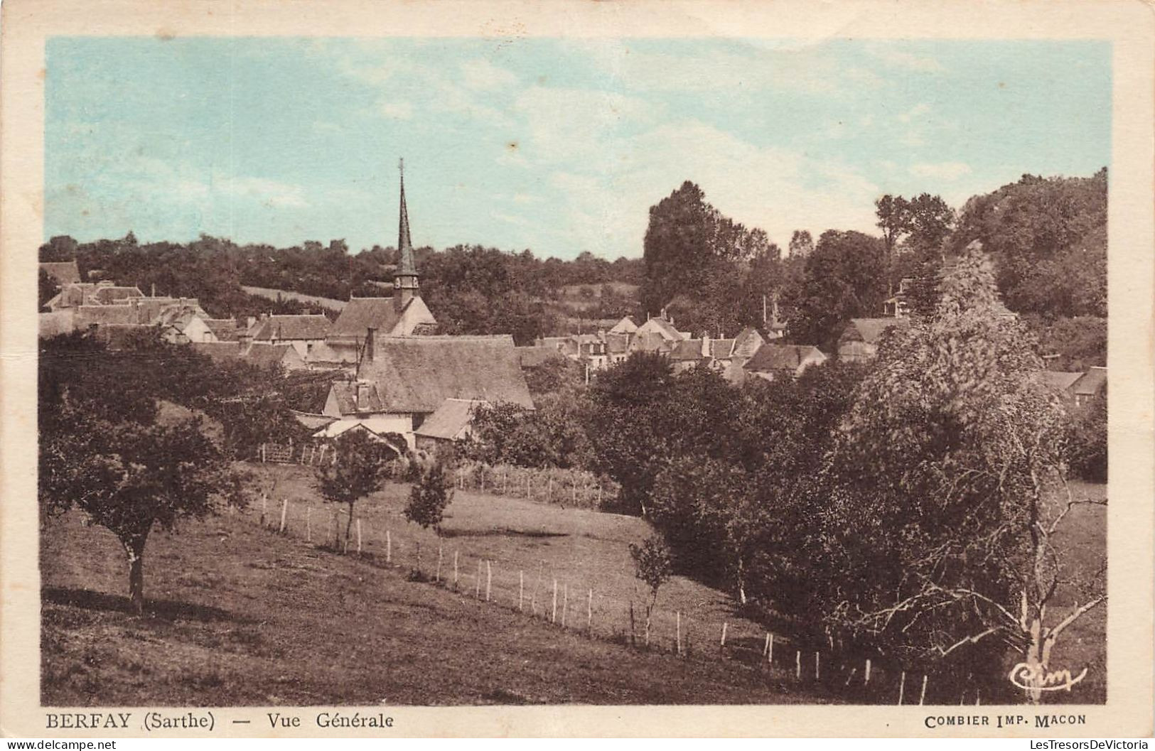 FRANCE - Berfay (Sarthe) - Vue Générale - Vue Sur La Ville - église - Plusieurs Maisons - Carte Postale Ancienne - Mamers