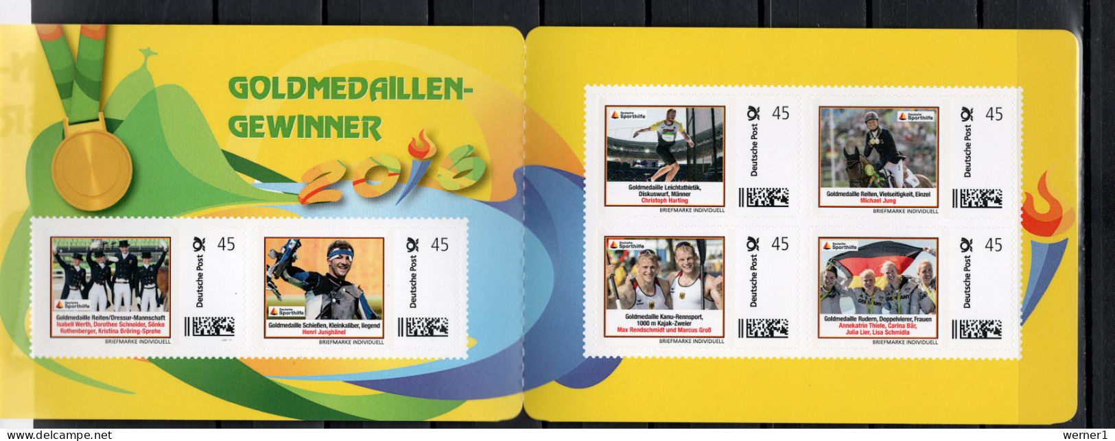 Germany 2016 Olympic Games Rio De Janeiro. Gold Medalists Stamp Booklet With 6 Personalized Stamps MNH - Zomer 2016: Rio De Janeiro