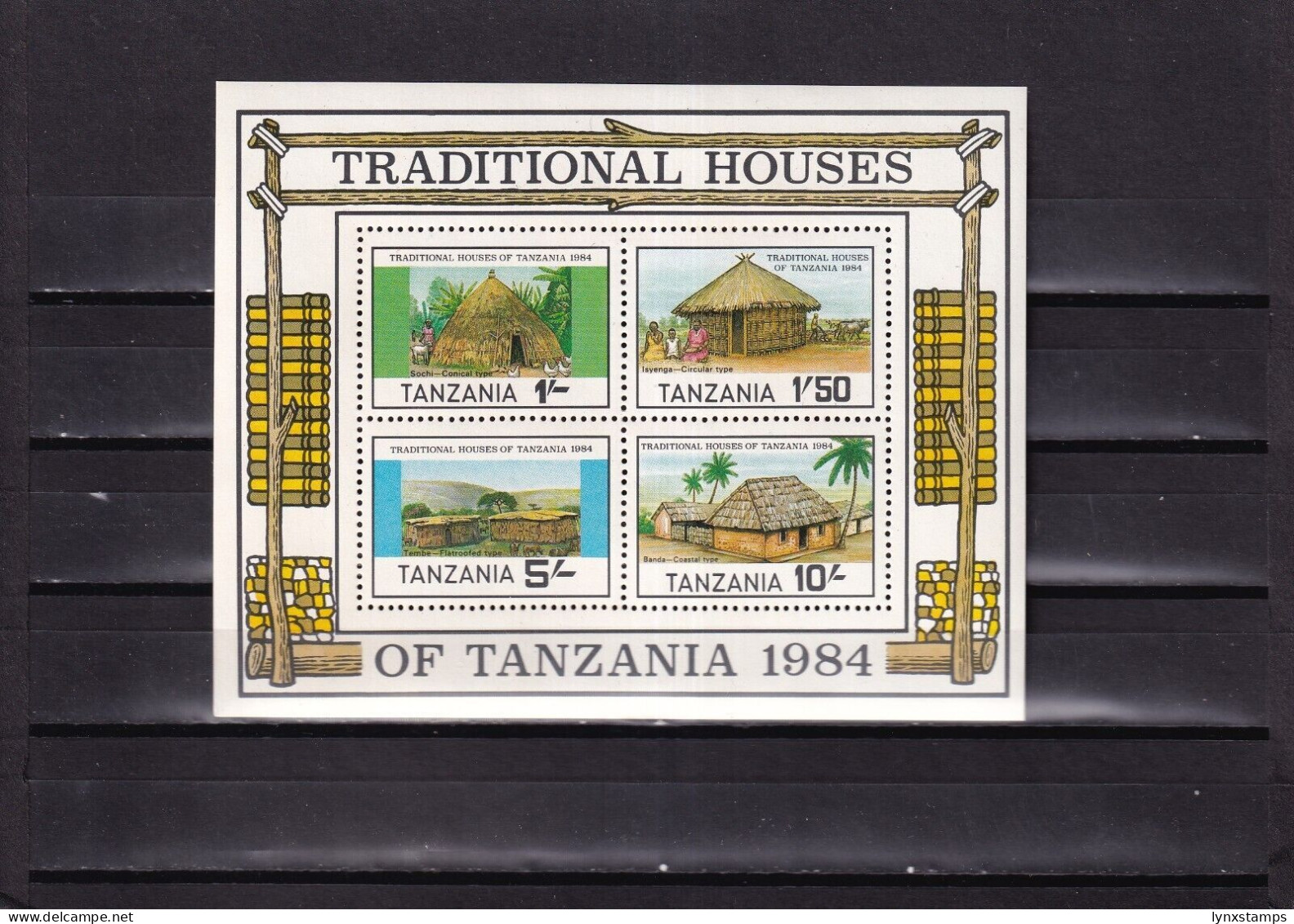 ER04 Tanzania 1984 Traditional Houses Of Tanzania MNH Minisheet - Tanzania (1964-...)