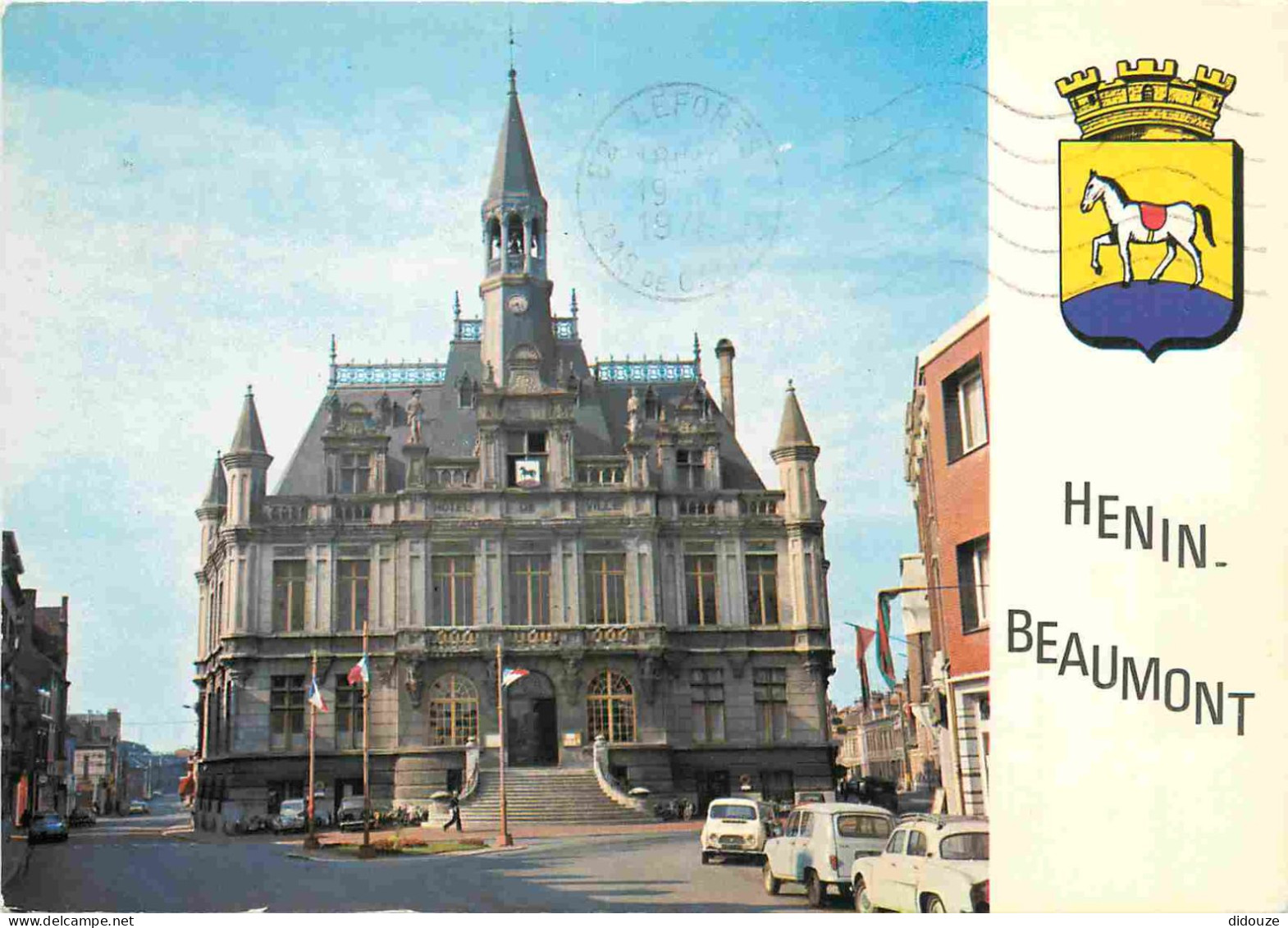 62 - Hénin Beaumont - Hotel De Ville - Blasons - Automobiles - CPM - Voir Scans Recto-Verso - Henin-Beaumont