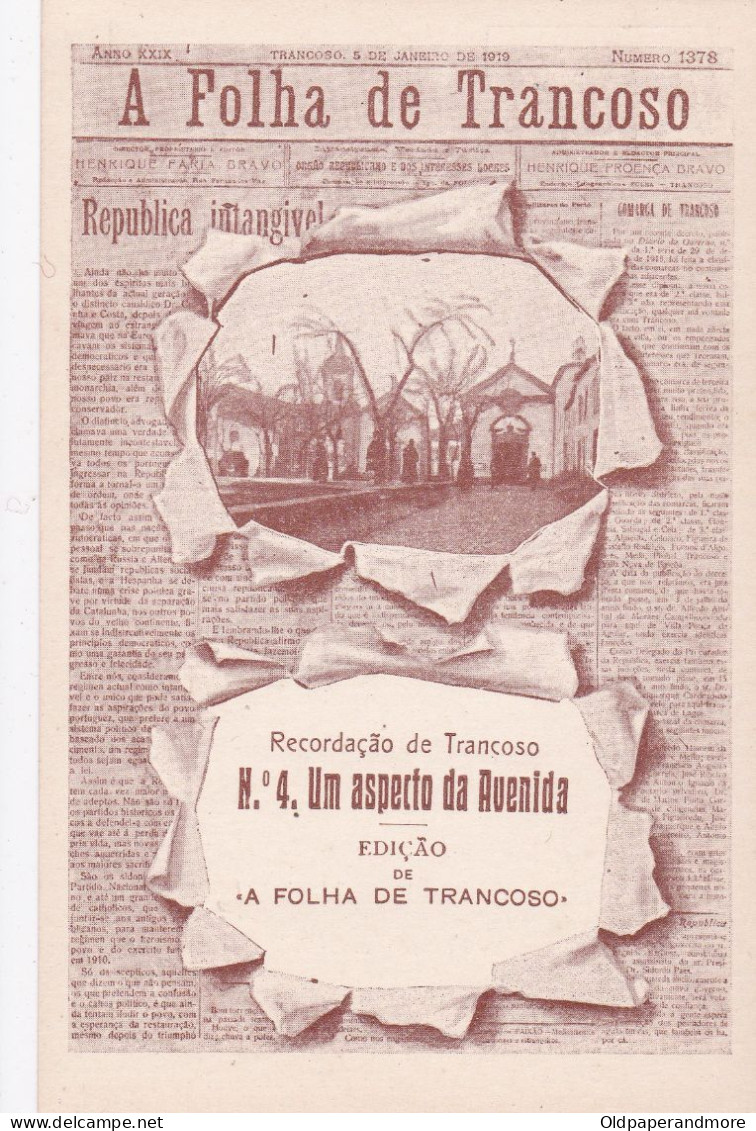 POSTCARD PORTUGAL - TRANCOSO - A FOLHA DE TRANCOSO - NEWSPAPER - JOURNAL - Guarda