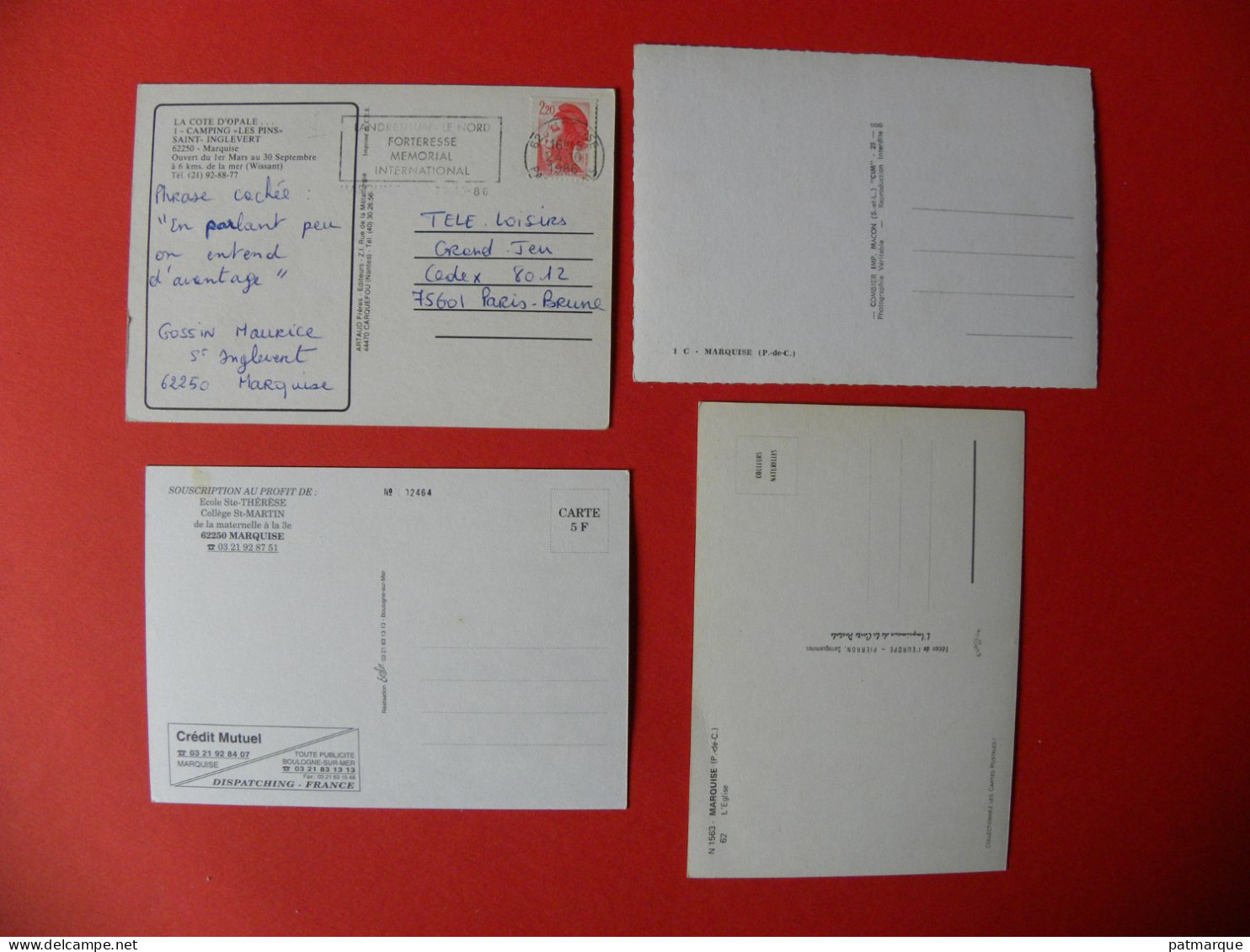 62 . Marquise  - Lot De 4 Cartes - Marquise