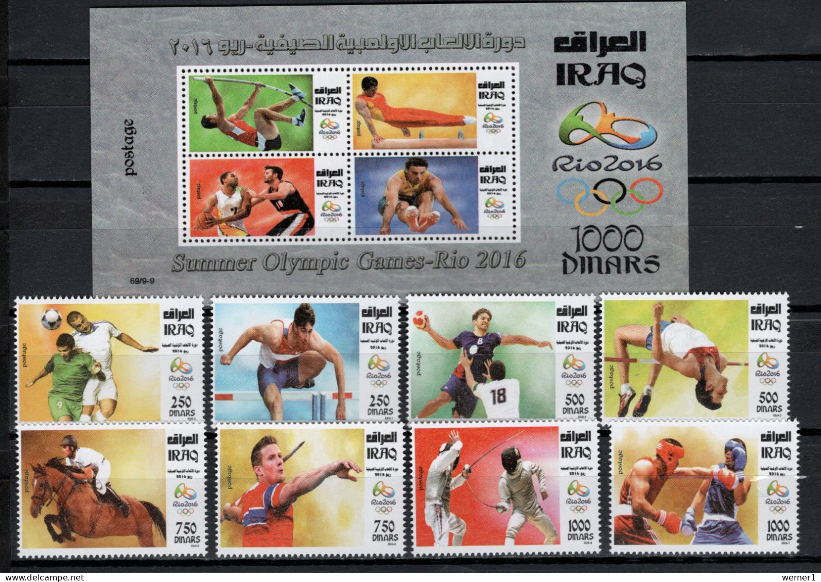 Iraq 2016 Olympic Games Rio De Janeiro Set Of 8 + S/s MNH - Zomer 2016: Rio De Janeiro