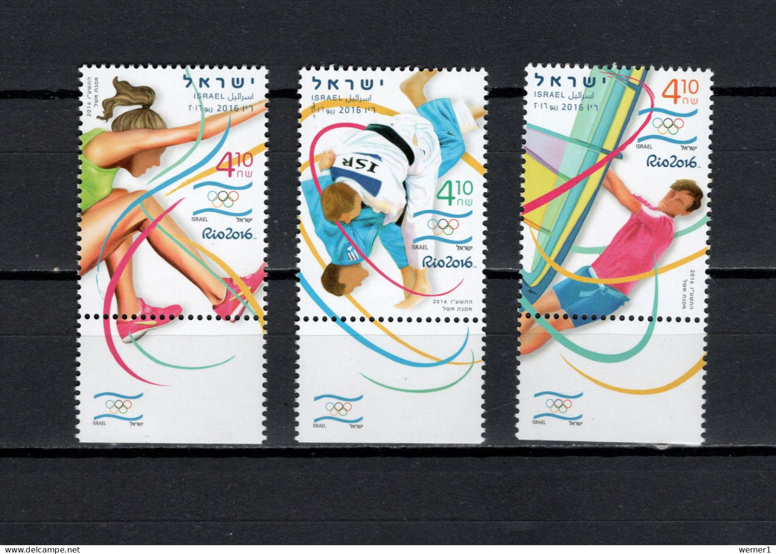 Israel 2016 Olympic Games Rio De Janeiro Set Of 3 MNH - Estate 2016: Rio De Janeiro