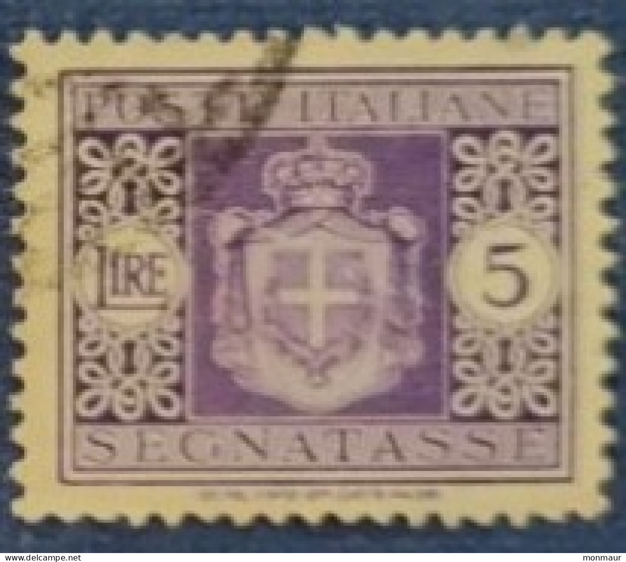 ITALIA REGNO 1934 SEGNATASSE LIRE 5 - Strafport