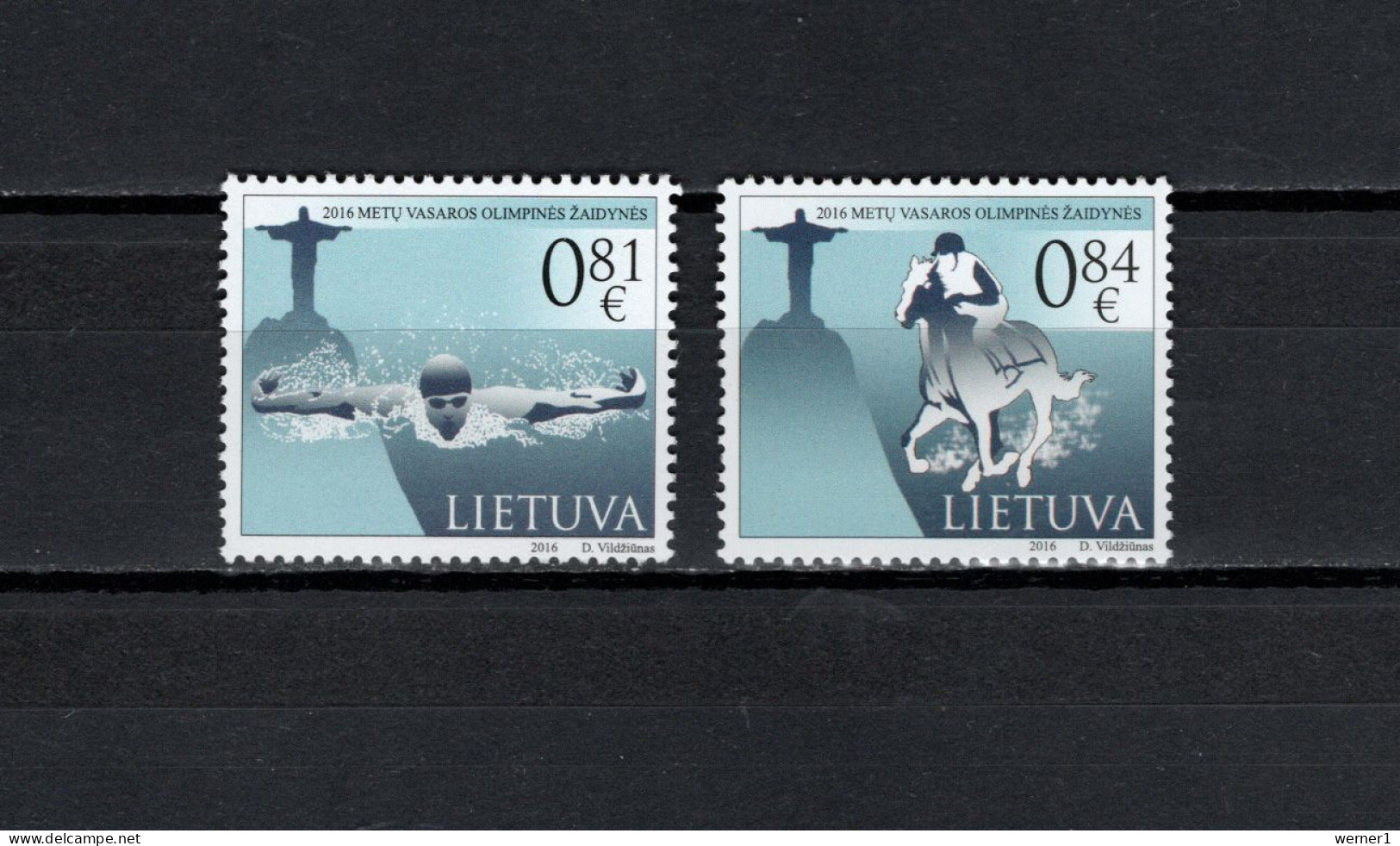 Lithuania 2016 Olympic Games Rio De Janeiro Set Of 2 MNH - Eté 2016: Rio De Janeiro