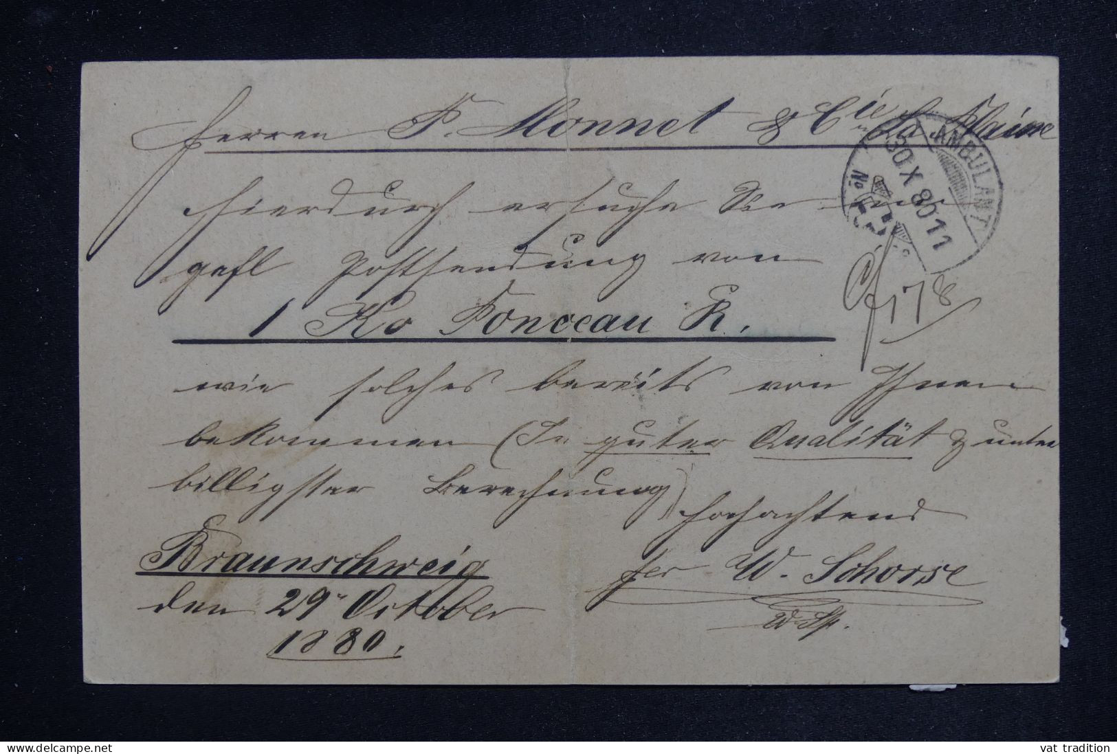 SUISSE - Taxes De La Plaine Sur Entier Postal Allemand En 1880 - Léger Pli Central - L 151203 - Portomarken