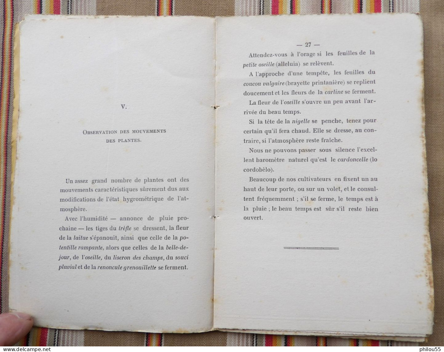 12 RODEZ CARRERE Prevision du Temps a la Campagne Obsevations Populaires de C. TOULOUSE