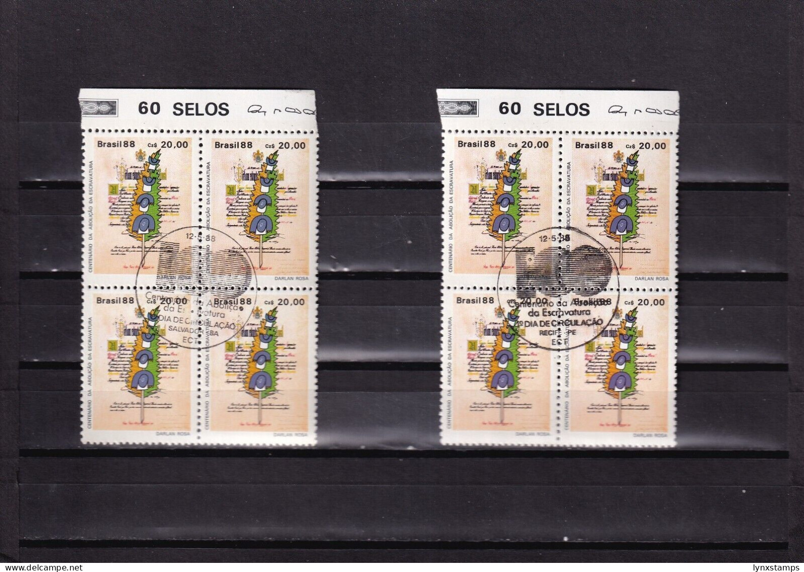 ER03 Brazil 1988 100 Anniv Of Abolition Of Slavery Used Stamps - Oblitérés