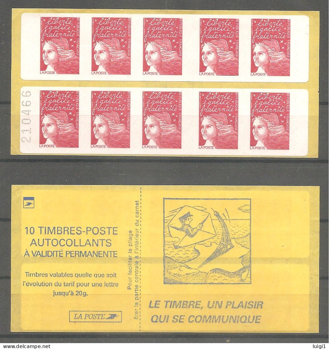 CARNET LUQUET 1998. Y&T N° 3085a-C3** Neuf De Distributeur. >10 TVP Rouge LA POSTE.Type II. Numéroté.TB. - Andere & Zonder Classificatie