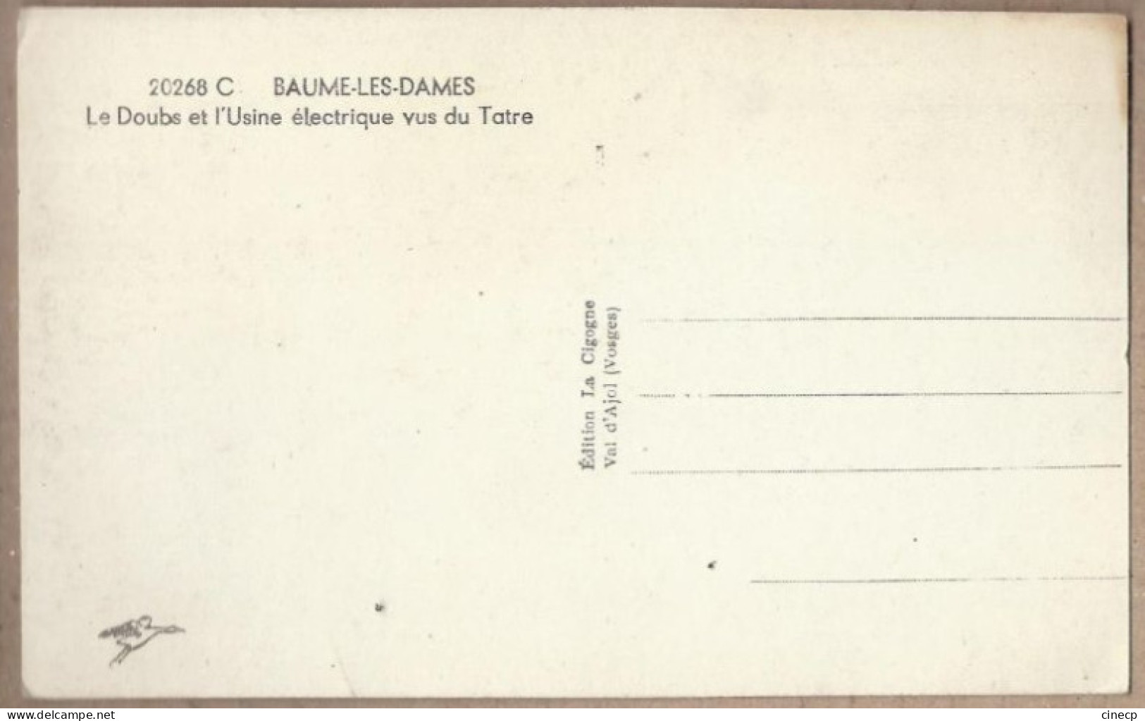 CPSM 25 - BAUME LES DAMES - Le Doubs Et L'Usine électrique Vus Du Tatre - TB PLAN Cours D'eau + Vallée - Baume Les Dames