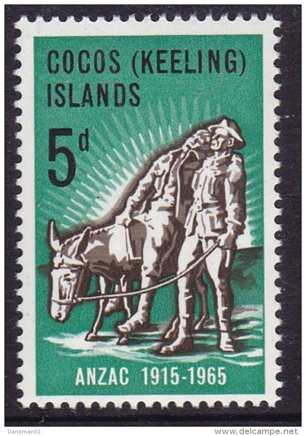 Cocos Keeling Islands 1965 Anzac Sc 7 Mint Never Hinged - Cocos (Keeling) Islands