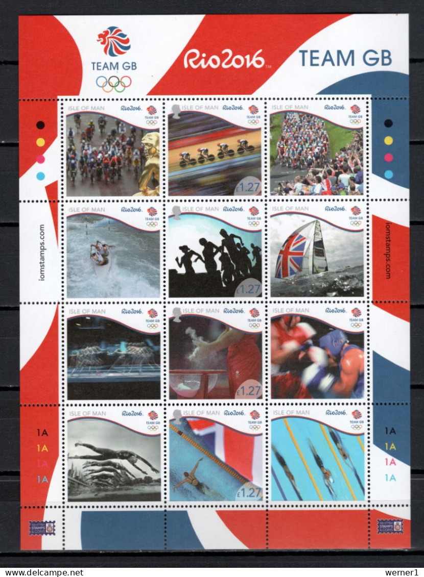 Isle Of Man 2016 Olympic Games Rio De Janeiro Sheetlet MNH - Zomer 2016: Rio De Janeiro